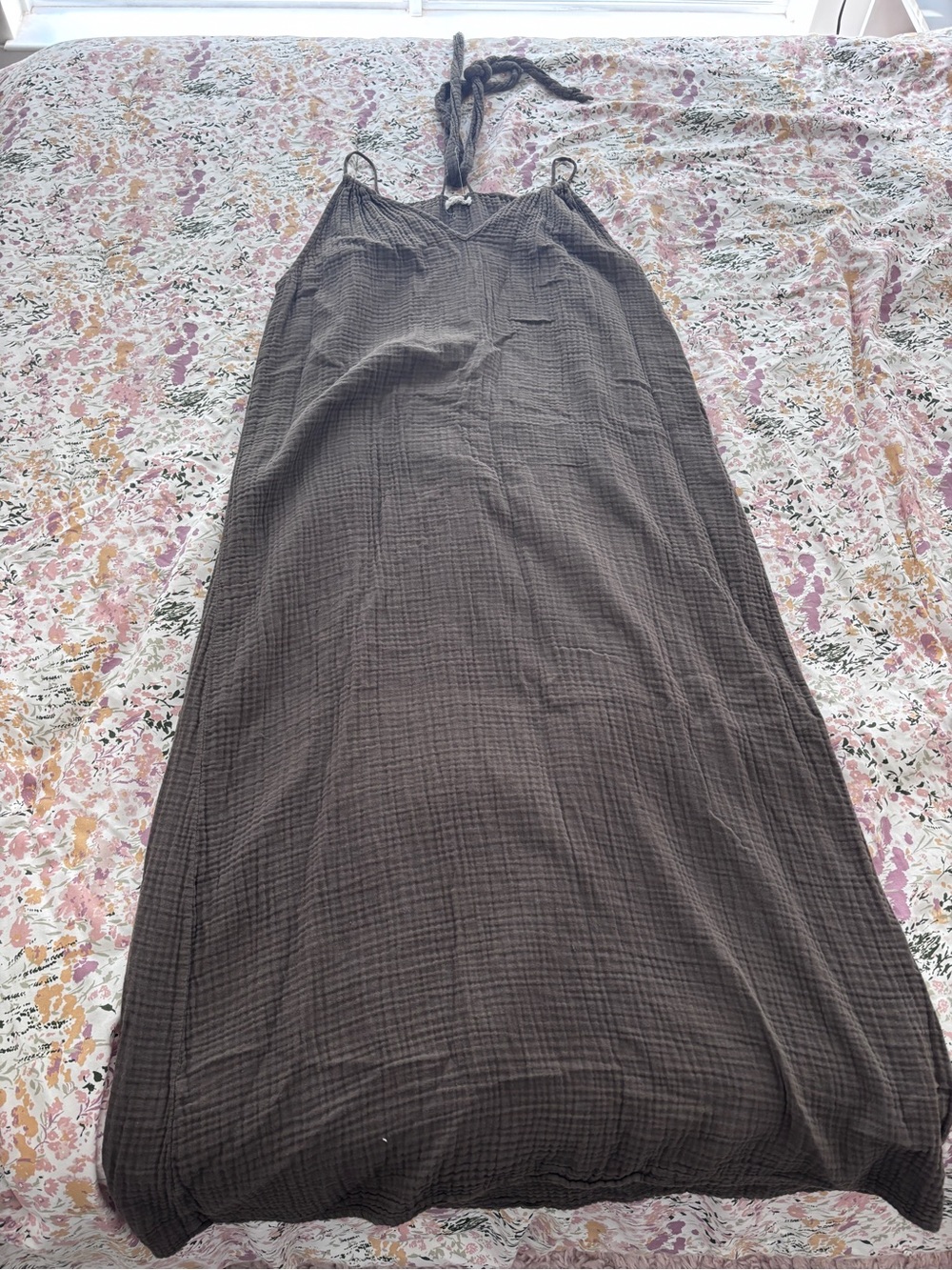 Velvet by Graham & Spencer Olive Smocked Halter Maxi Dress